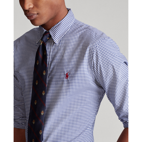 Navy/White Custom Fit Gingham Poplin Shirt Polo Ralph Lauren 5