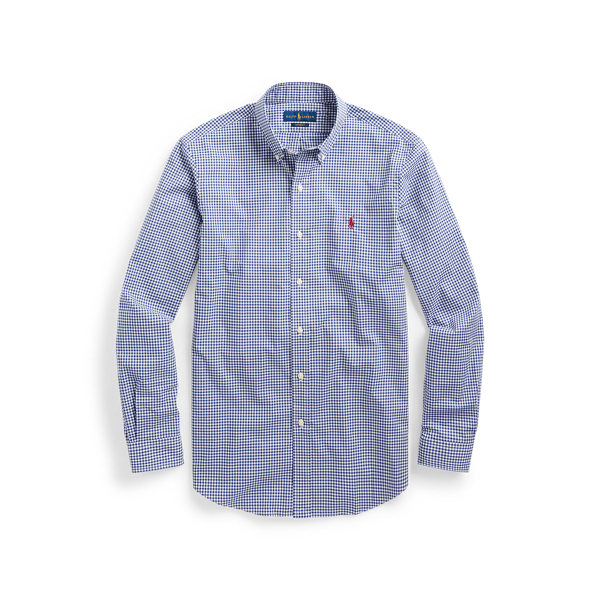 Navy/White Custom Fit Gingham Poplin Shirt Polo Ralph Lauren 2