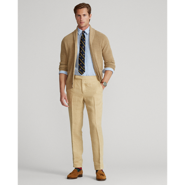 Blue/White Custom Fit Striped Linen Shirt Polo Ralph Lauren 4