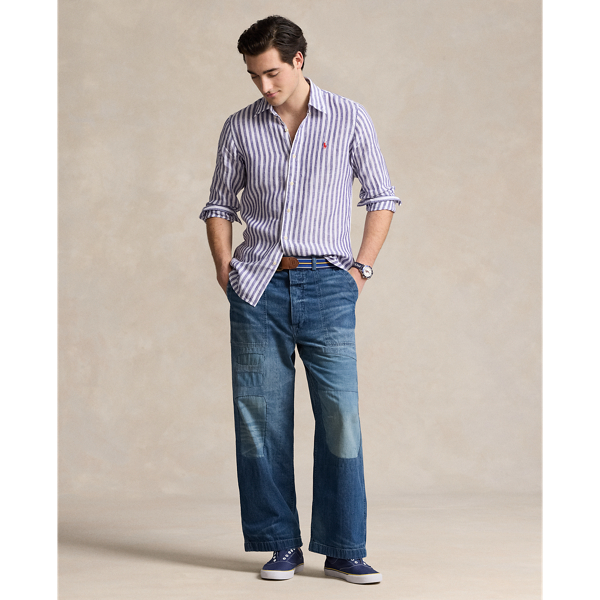 Custom Fit Striped Linen Shirt