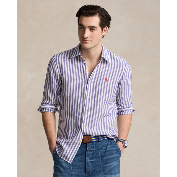 Custom Fit Striped Linen Shirt