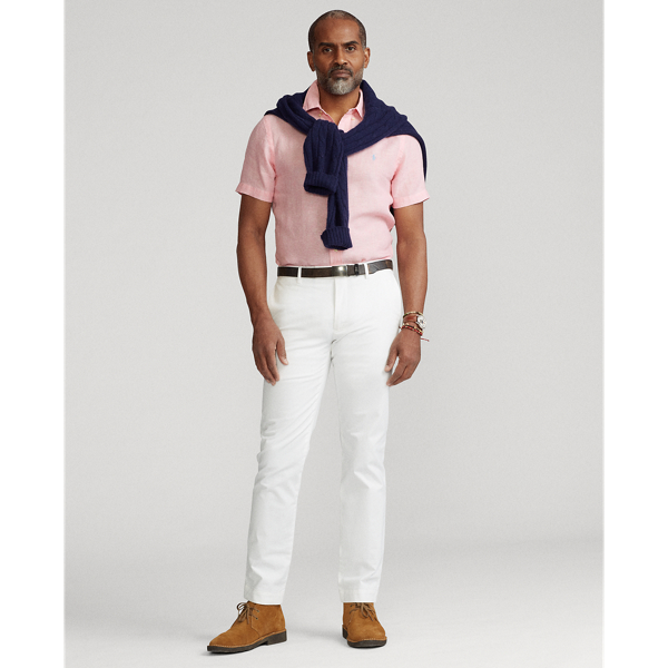Light Pink Slim Fit Linen Shirt Polo Ralph Lauren 4