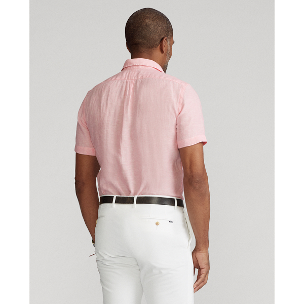 Light Pink Slim Fit Linen Shirt Polo Ralph Lauren 5