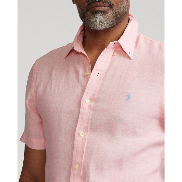 Light Pink Slim Fit Linen Shirt Polo Ralph Lauren 6
