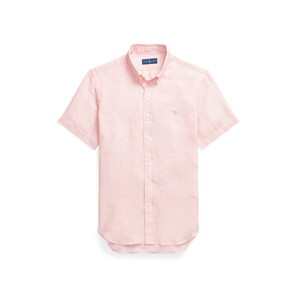 Light Pink Slim Fit Linen Shirt Polo Ralph Lauren 2