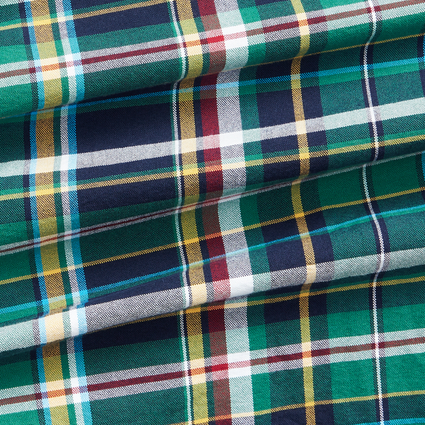 Grass Green/Sun Multi Custom Fit Plaid Oxford Shirt Polo Ralph Lauren 6