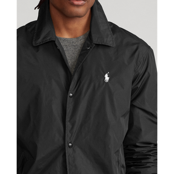 Black Water-Repellent Coach's Jacket Polo Ralph Lauren 6