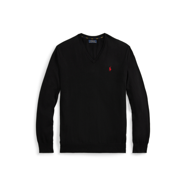 Slim Fit Cotton V-Neck Jumper