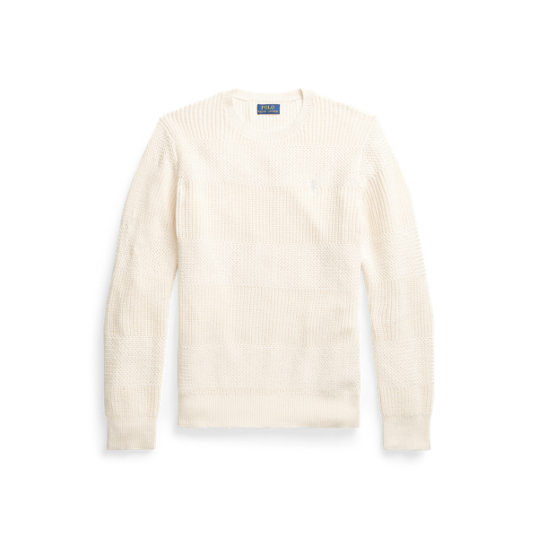 Andover Cream Textured Cotton Crewneck Jumper Polo Ralph Lauren 2
