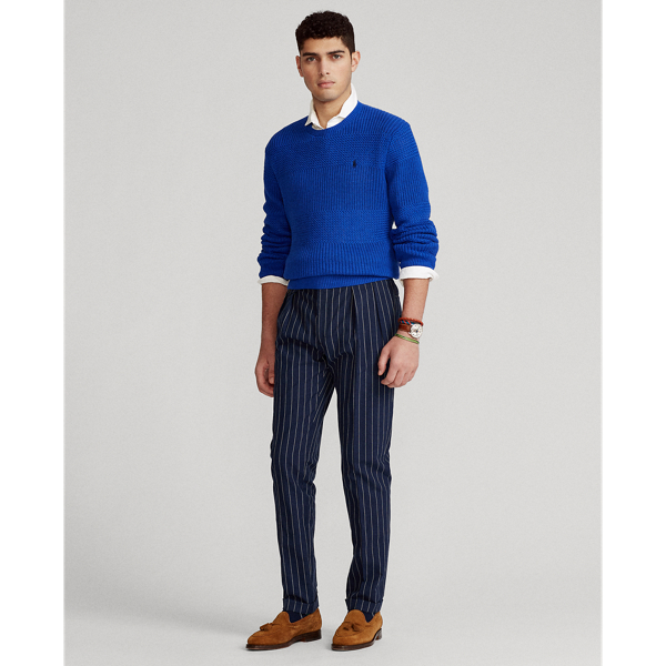 Deep Royal Textured Cotton Crewneck Jumper Polo Ralph Lauren 4