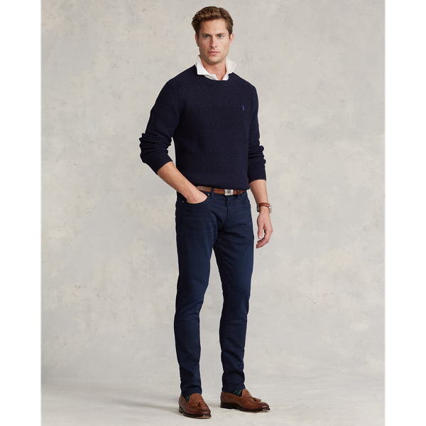 Hunter Navy Textured Cotton Crewneck Jumper Polo Ralph Lauren 4