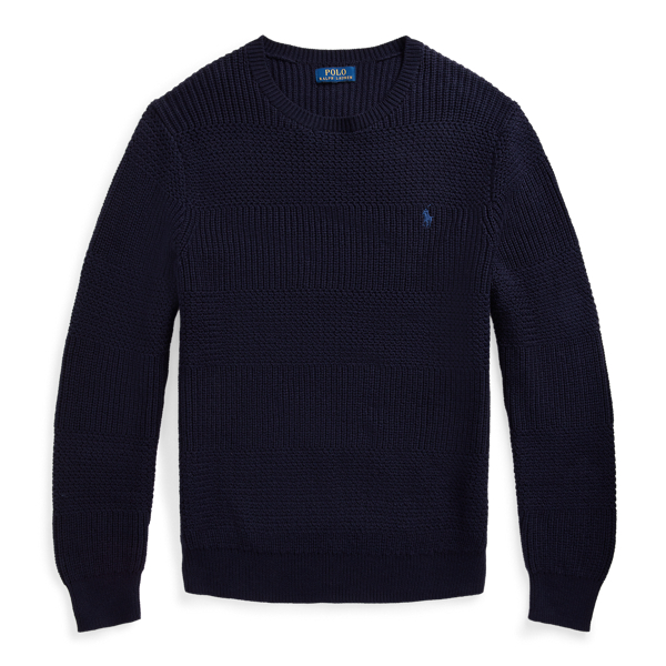 Hunter Navy Textured Cotton Crewneck Jumper Polo Ralph Lauren 2
