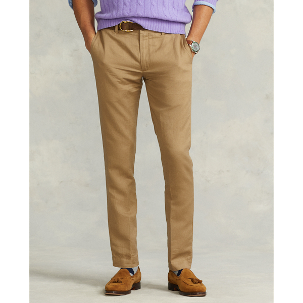 Desert Khaki Straight Fit Linen-Blend Trouser Polo Ralph Lauren 4