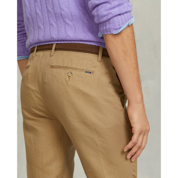 Desert Khaki Straight Fit Linen-Blend Trouser Polo Ralph Lauren 6