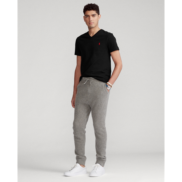Custom Slim Fit Jersey V-Neck T-Shirt Polo Ralph Lauren en Black 3