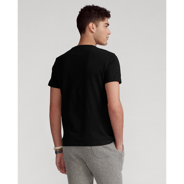 Custom Slim Fit Jersey V-Neck T-Shirt Polo Ralph Lauren en Black 4