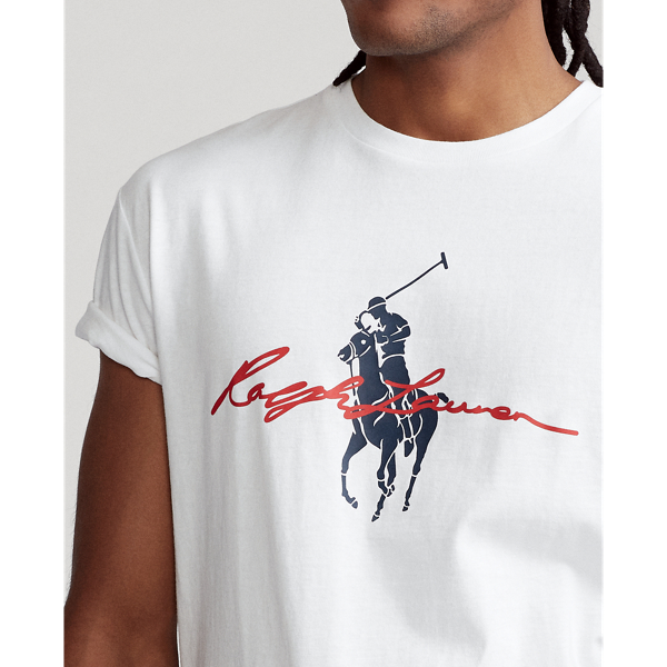 White Custom Slim Fit Big Pony T-Shirt Polo Ralph Lauren 6