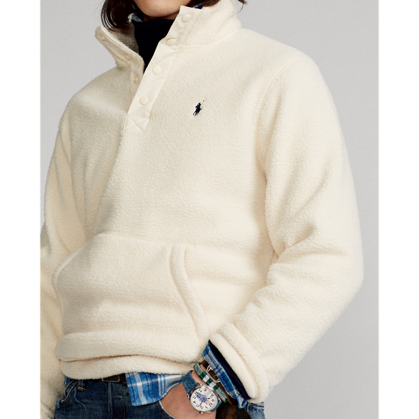 Winter Cream Fleece Mockneck Pullover Polo Ralph Lauren 5