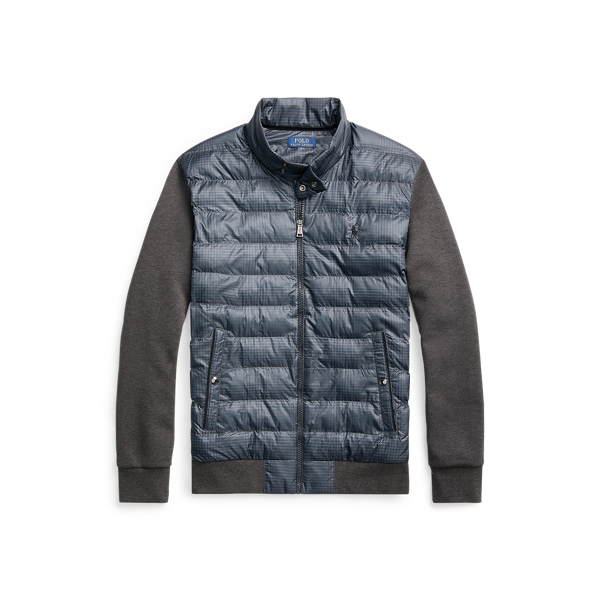 Medium Grey Glen Plaid Glen Plaid Hybrid Mockneck Jacket Polo Ralph Lauren 2