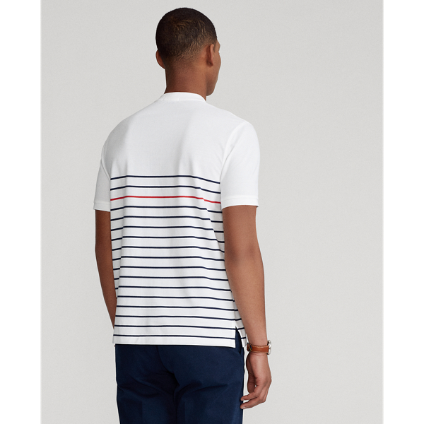 White Multi Striped Featherweight Mesh Henley Shirt Polo Ralph Lauren 4