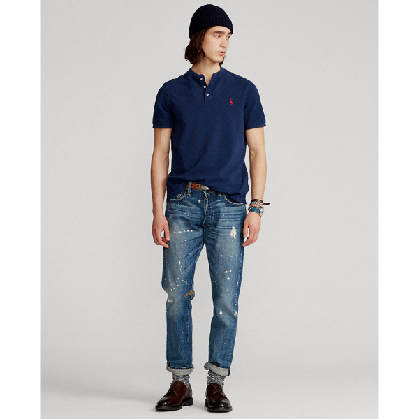 Refined Navy Featherweight Mesh Henley Shirt Polo Ralph Lauren 4