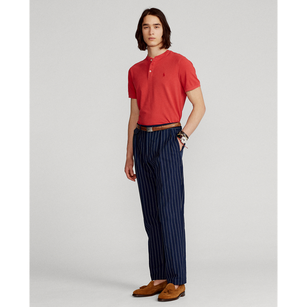 Sunrise Red Featherweight Mesh Henley Shirt Polo Ralph Lauren 3