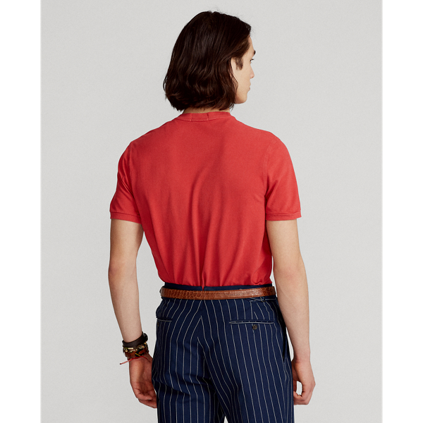 Sunrise Red Featherweight Mesh Henley Shirt Polo Ralph Lauren 4
