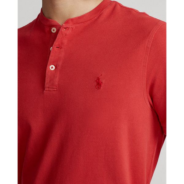 Sunrise Red Featherweight Mesh Henley Shirt Polo Ralph Lauren 5