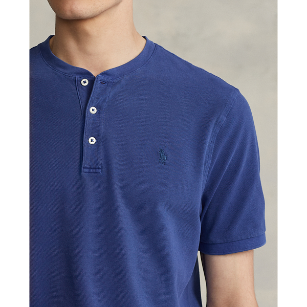 Bright Navy Featherweight Mesh Henley Shirt Polo Ralph Lauren 6