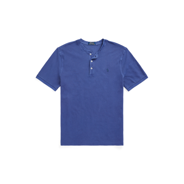 Bright Navy Featherweight Mesh Henley Shirt Polo Ralph Lauren 2