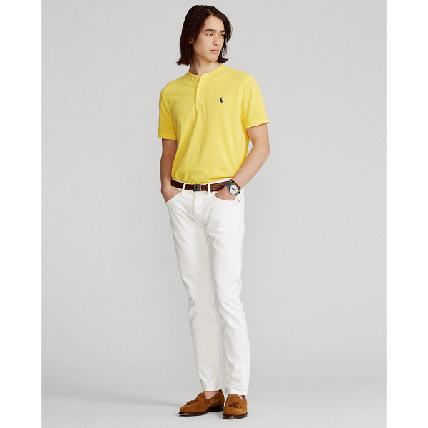 Signal Yellow Featherweight Mesh Henley Shirt Polo Ralph Lauren 3