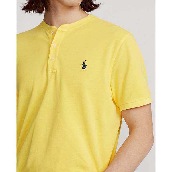 Signal Yellow Featherweight Mesh Henley Shirt Polo Ralph Lauren 5