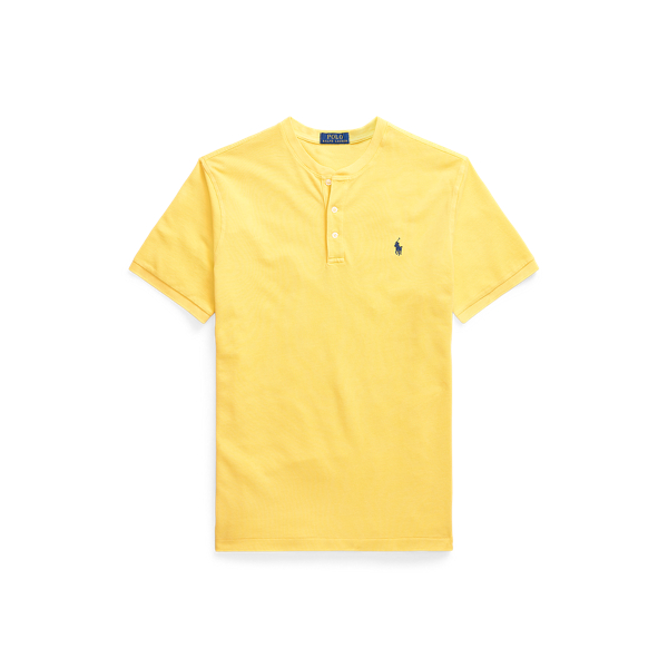 Signal Yellow Featherweight Mesh Henley Shirt Polo Ralph Lauren 2