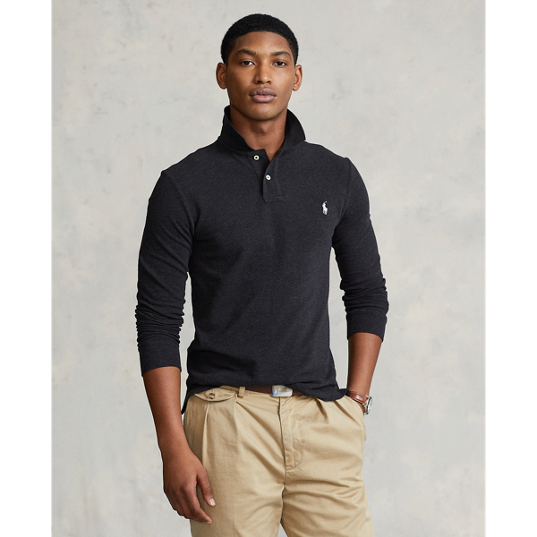Slim Fit Mesh Long Sleeve Polo for Men Ralph Lauren PK
