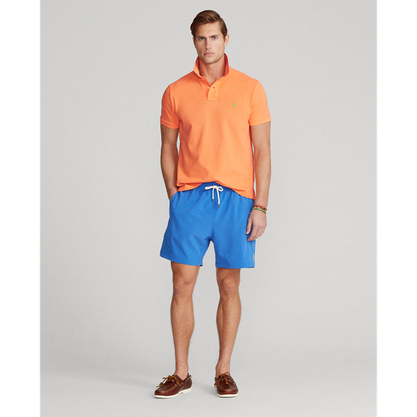Classic Peach Custom Slim Fit Mesh Polo Shirt Polo Ralph Lauren 4
