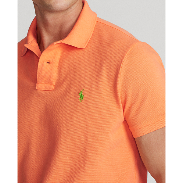 Classic Peach Custom Slim Fit Mesh Polo Shirt Polo Ralph Lauren 6