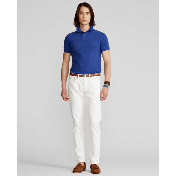 Bright Navy Slim Fit Mesh Polo Shirt Polo Ralph Lauren 4