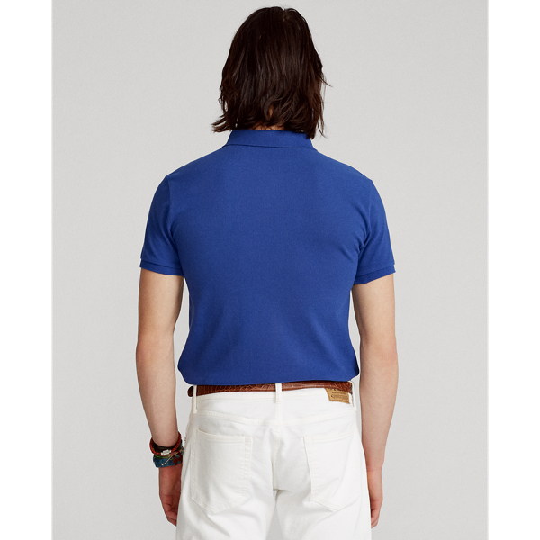Bright Navy Slim Fit Mesh Polo Shirt Polo Ralph Lauren 5