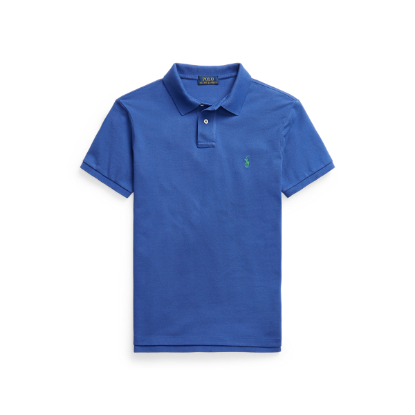 Bright Navy Slim Fit Mesh Polo Shirt Polo Ralph Lauren 2