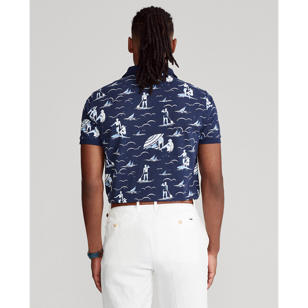 Refined Navy Deco Custom Slim Fit Swimmer Mesh Polo Shirt Polo Ralph Lauren 5