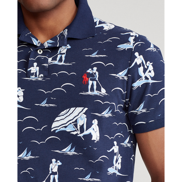 Refined Navy Deco Custom Slim Fit Swimmer Mesh Polo Shirt Polo Ralph Lauren 6