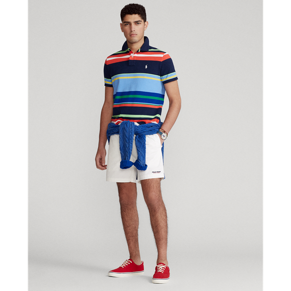 Newport Navy Multi Custom Slim Fit Striped Mesh Polo Shirt Polo Ralph Lauren 3