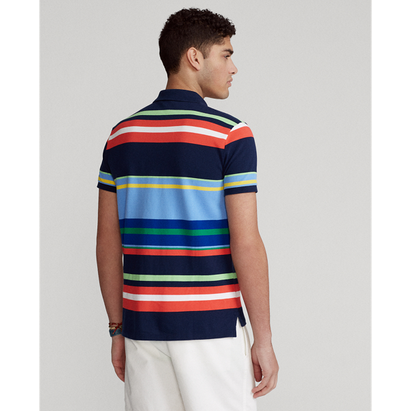 Newport Navy Multi Custom Slim Fit Striped Mesh Polo Shirt Polo Ralph Lauren 4