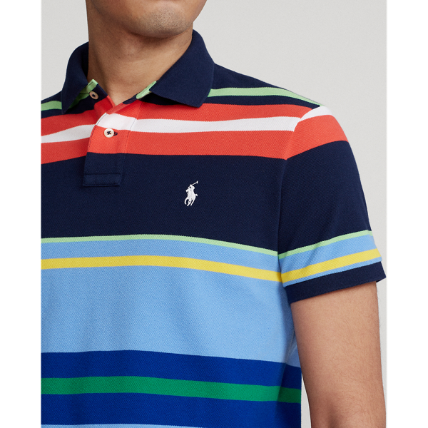 Newport Navy Multi Custom Slim Fit Striped Mesh Polo Shirt Polo Ralph Lauren 5