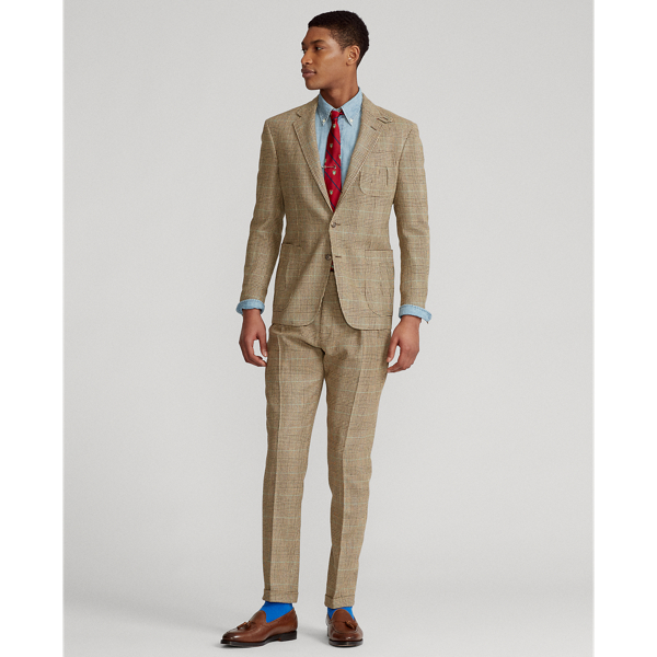 Brown/Tan Glen Plaid Glen Plaid Tweed Suit Jacket Polo Ralph Lauren 4