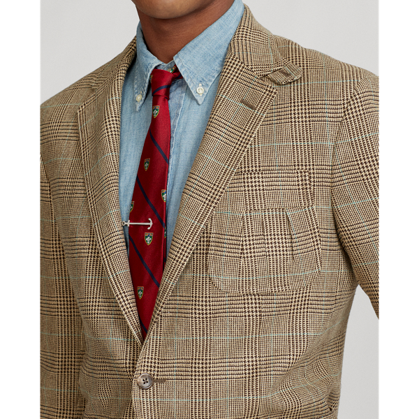 Brown/Tan Glen Plaid Glen Plaid Tweed Suit Jacket Polo Ralph Lauren 6