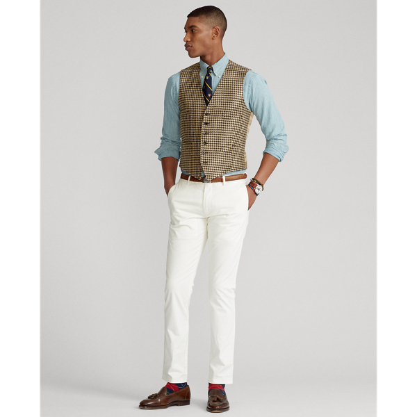 Brown/Tan Houndstooth Tweed Waistcoat Polo Ralph Lauren 4