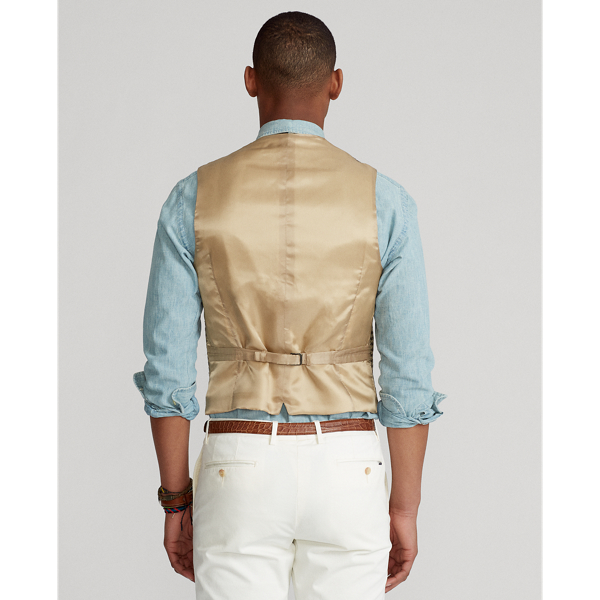 Brown/Tan Houndstooth Tweed Waistcoat Polo Ralph Lauren 5