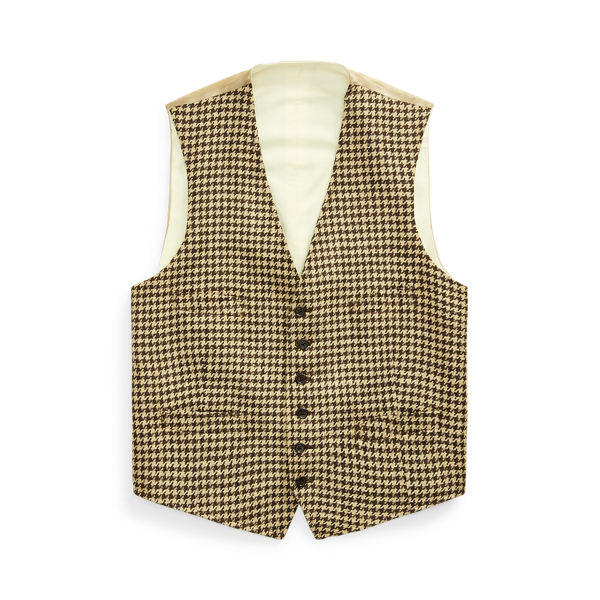 Brown/Tan Houndstooth Tweed Waistcoat Polo Ralph Lauren 2
