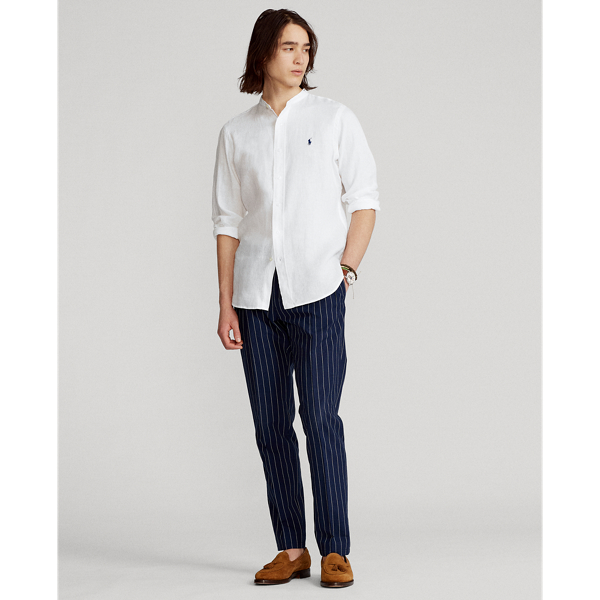 White Lightweight Linen Shirt Big & Tall 3